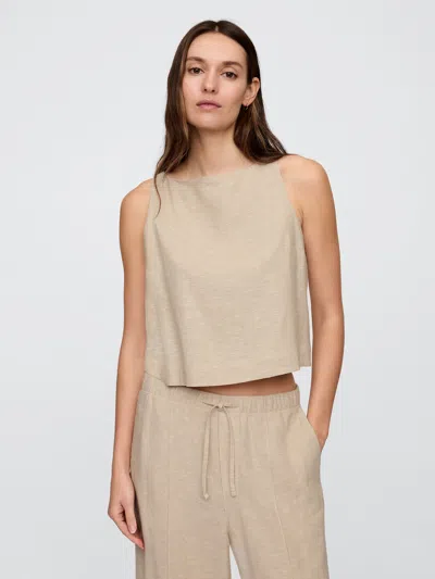Gap Factory Linen-blend Apron Top In Brown