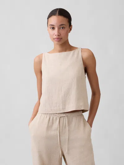 Gap Factory Linen-blend Apron Top In Brown