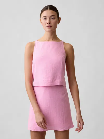 Gap Factory Linen-blend Apron Top In Pink