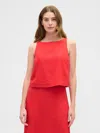 Gap Factory Linen-blend Apron Top In Red