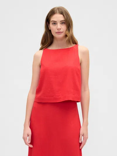 Gap Factory Linen-blend Apron Top In Red