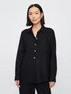 Gap Factory Linen-blend Easy Shirt In Black