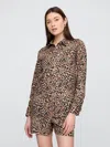 Gap Factory Linen-blend Easy Shirt In Brown