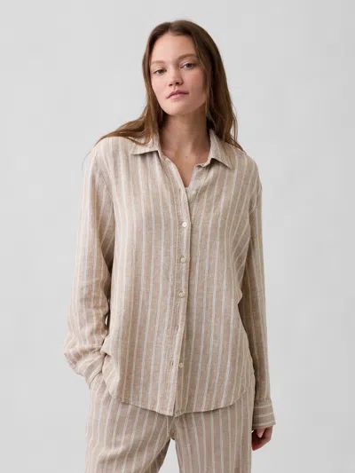 Gap Factory Linen-blend Easy Shirt In Neutral