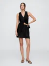 Gap Factory Linen-blend Pull-on Mini Skirt In Black