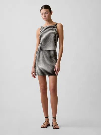 Gap Factory Linen-blend Pull-on Mini Skirt In Black