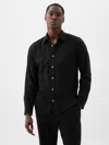 Gap Factory Linen-blend Shirt In Standard Fit In Black