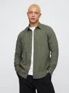 Gap Factory Linen-blend Shirt In Standard Fit In Green