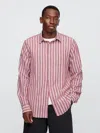 Gap Factory Linen-blend Shirt In Standard Fit In Pink