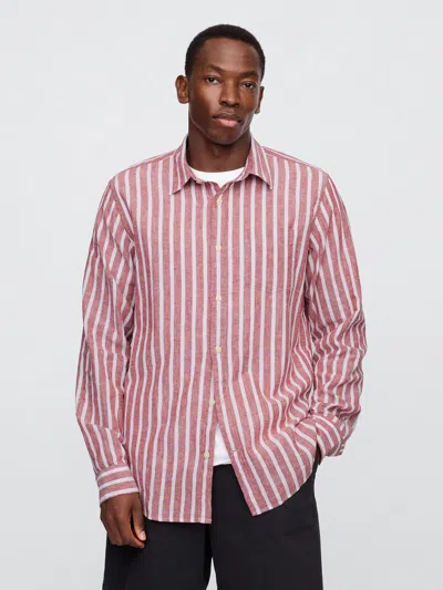 Gap Factory Linen-blend Shirt In Standard Fit In Pink