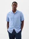Gap Factory Linen-blend Vacay Shirt In Standard Fit In Blue