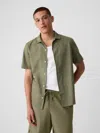 Gap Factory Linen-blend Vacay Shirt In Standard Fit In Green