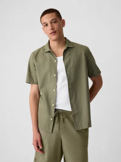 Gap Factory Linen-blend Vacay Shirt In Standard Fit In Green