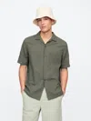 Gap Factory Linen-blend Vacay Shirt In Standard Fit In Green
