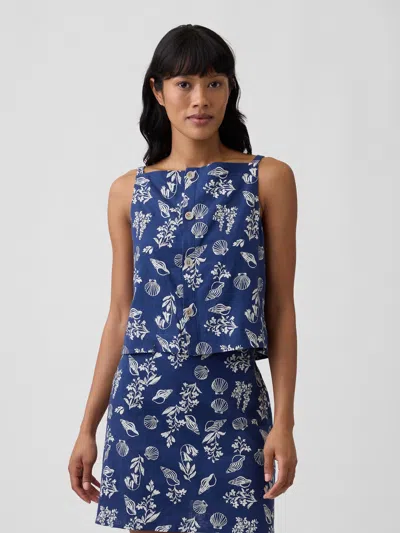 Gap Factory Linen-blend Apron Top In Blue