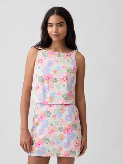Gap Factory Linen-blend Apron Top In Multi