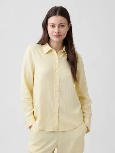 Gap Factory Linen-blend Easy Shirt In Yellow