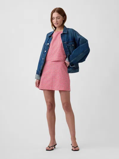 Gap Factory Linen-blend Pull-on Mini Skirt In Pink