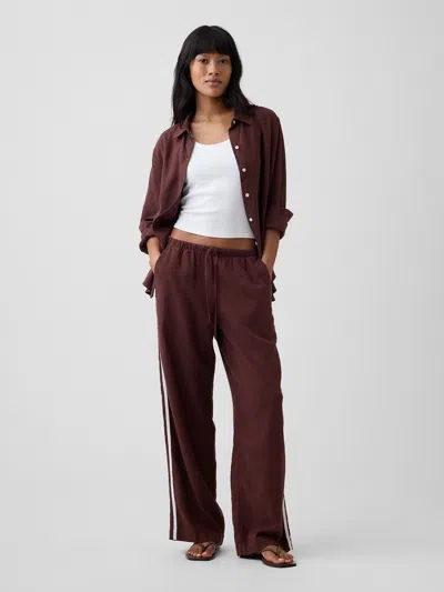 Gap Factory Linen-blend Stripe Wide-leg Pants
