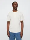 Gap Factory Lived-in Relaxed Curved Hem Henley T-shirt In Blue