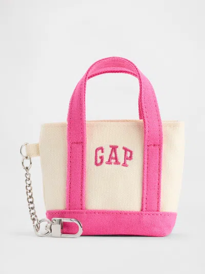Gap Factory Logo Tote Keychain Charm In Pink