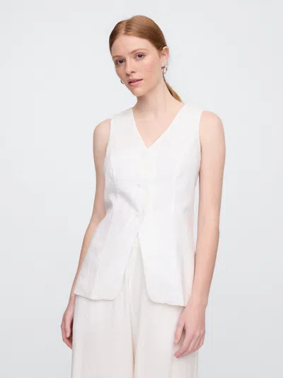 Gap Factory Longline Linen-blend Vest
