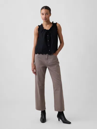 Gap Factory Low Slung Relaxed Straight Crop Jeans In Bergama Neutral