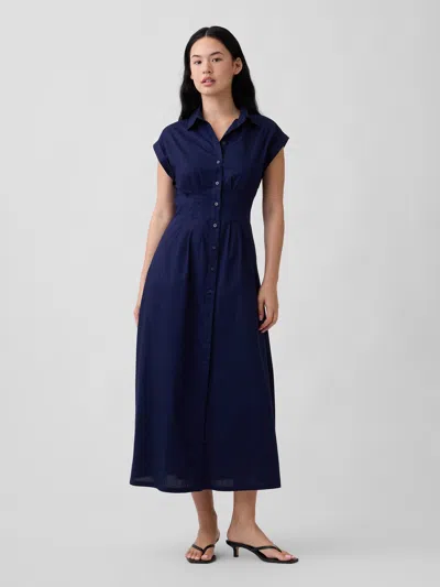 Gap Factory Maxi Shirtdress In Blue