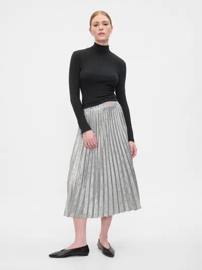 Gap Factory Metallic Pleated Midi Skirt