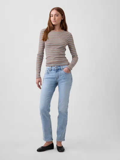 Gap Factory Mid Rise '90s Slim Straight Jeans In Light Wash