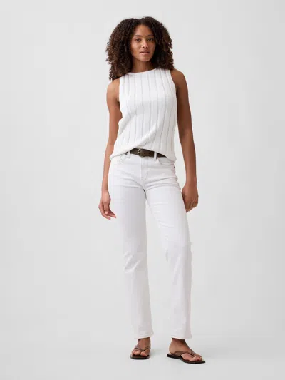 Gap Factory Mid Rise '90s Straight Jeans In White