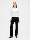 Gap Factory Mid Rise Baby Boot Velvet Pants In Black