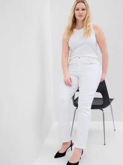 Gap Factory Mid Rise Classic Straight Jeans In Optic White