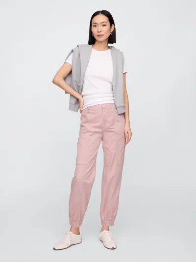 Gap Factory Mid Rise Downtown Khaki Cargo Joggers In Pink