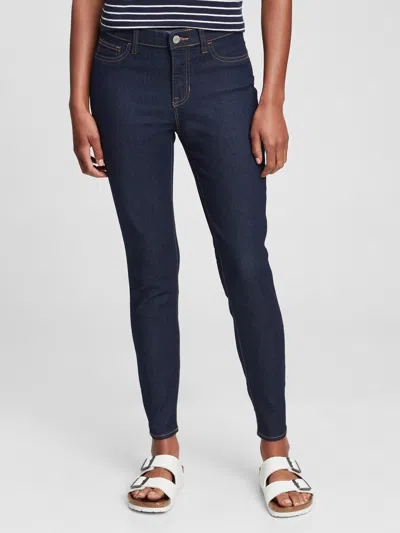 Gap Factory Mid Rise Favorite Crop Jeggings In Blue