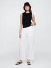 Gap Factory Mid Rise Gauze Pull-on Wide-leg Pants In White
