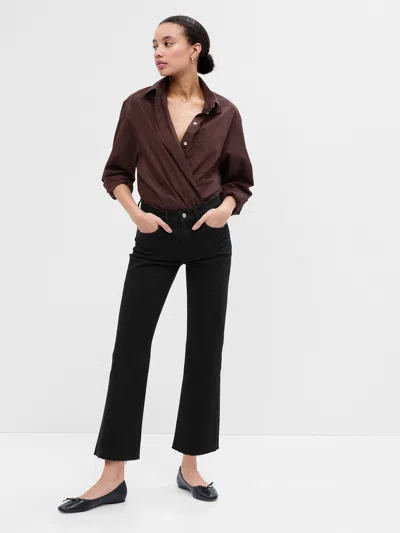 Gap Factory Mid Rise Kick Fit Jeans In Black Wash