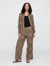 Gap Factory Mid Rise Linen-blend Pull-on Wide-leg Pants In Brown