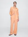 Gap Factory Mid Rise Linen-blend Pull-on Wide-leg Pants In Neutral