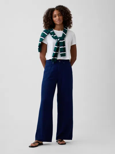 Gap Factory Mid Rise Linen-blend Wide-leg Pants