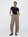 Gap Factory Mid Rise Print Pull-on Barrel Jeans In Multi