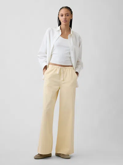 Gap Factory Mid Rise Pull-on Wide-leg Jeans In Yellow