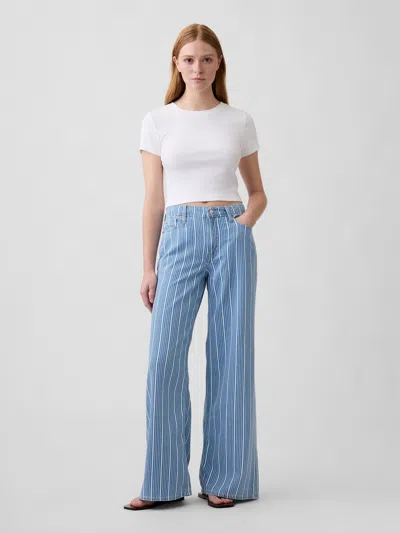Gap Factory Mid Rise Superlight Wide-leg Jeans In Blue