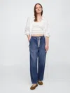 Gap Factory Mid Rise Supersoft Pull-on Barrel Jeans In Blue