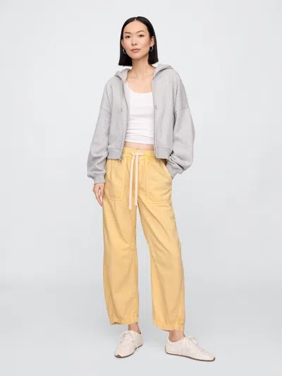 Gap Factory Mid Rise Supersoft Pull-on Barrel Jeans In Reed Yellow
