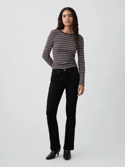 Gap Factory Mid Rise Universal Baby Boot Jeans In Black Wash