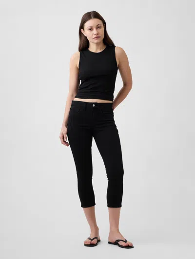 Gap Factory Mid Rise Universal Capri Jeans In Black