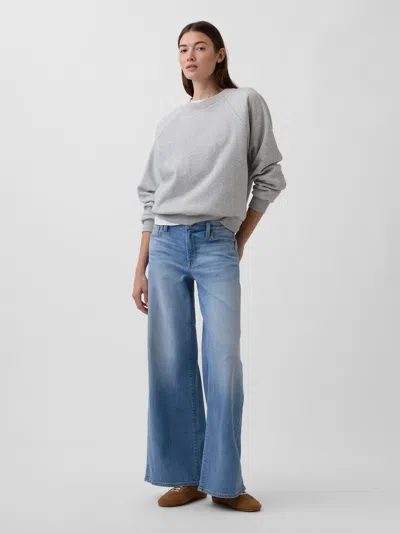 Gap Factory Mid Rise Wide-leg Jeans In Gray