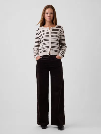 Gap Factory Mid Rise Wide-leg Corduroy Pants In Terra Brown
