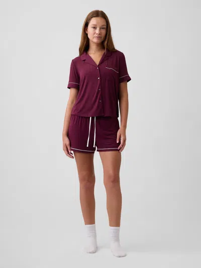 Gap Factory Modal Pj Shorts In Tuscan Red